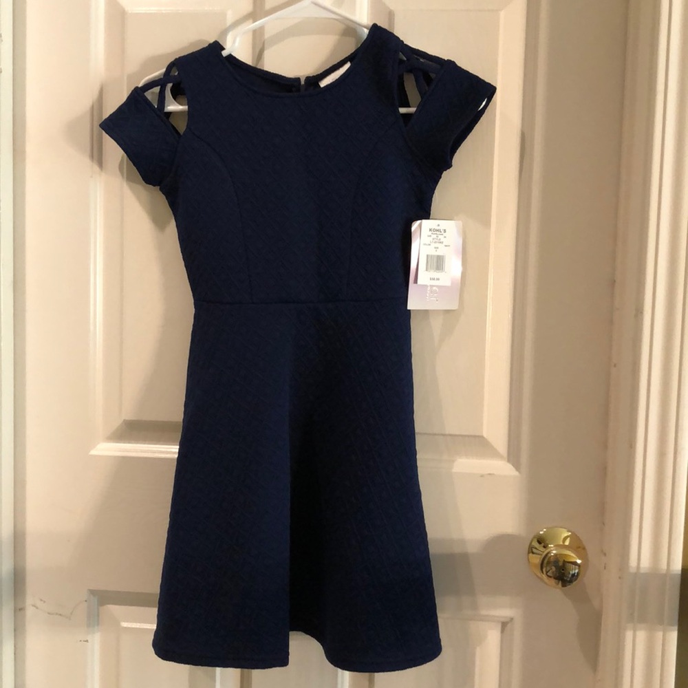 Lavender by us angels navy cap sleeve dress